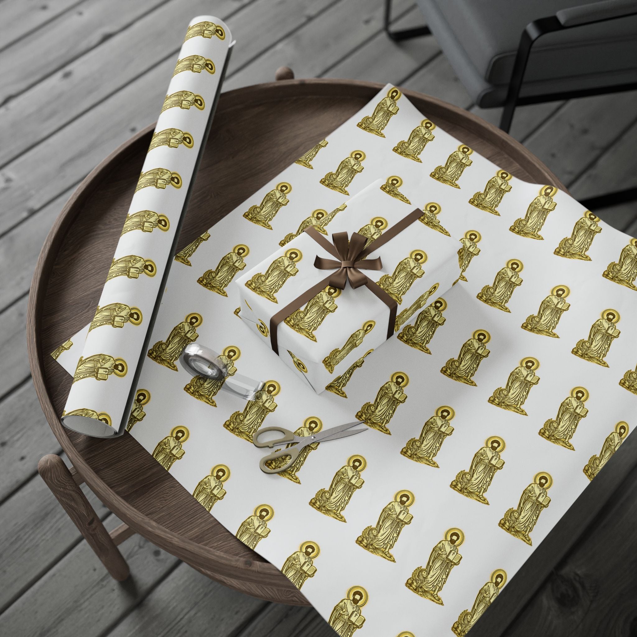 Gold Saint mark Wrapping Paper Roll —  Gift Wrap