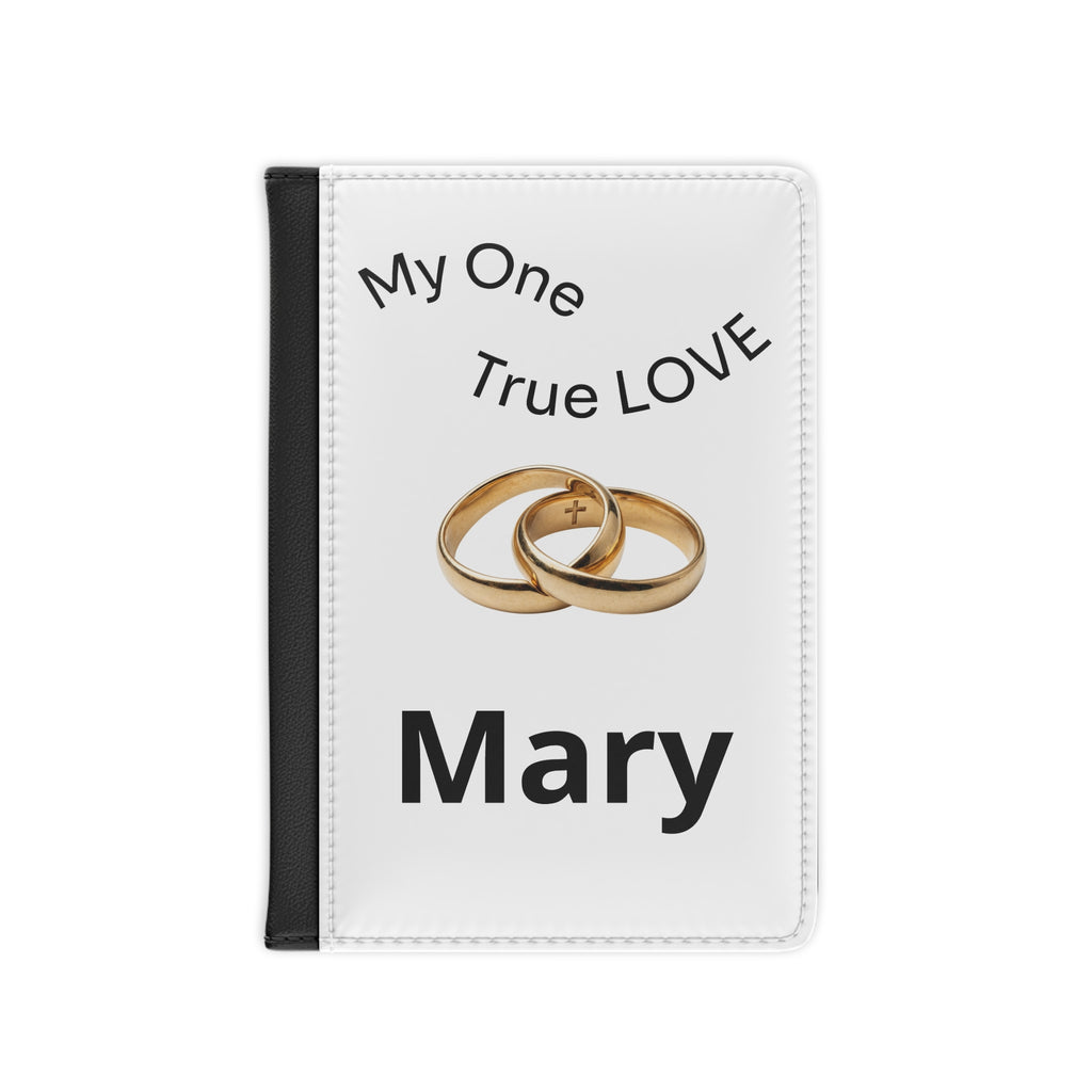 Personalized 'My One True Love' Passport Cover — Custom Name Wedding Rings Travel Gift