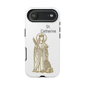 St. Catherine Phone Case — Gold Line Art Religious iPhone Cover