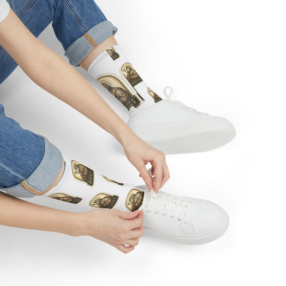 Custom Sticker  Crew Socks- Personalized