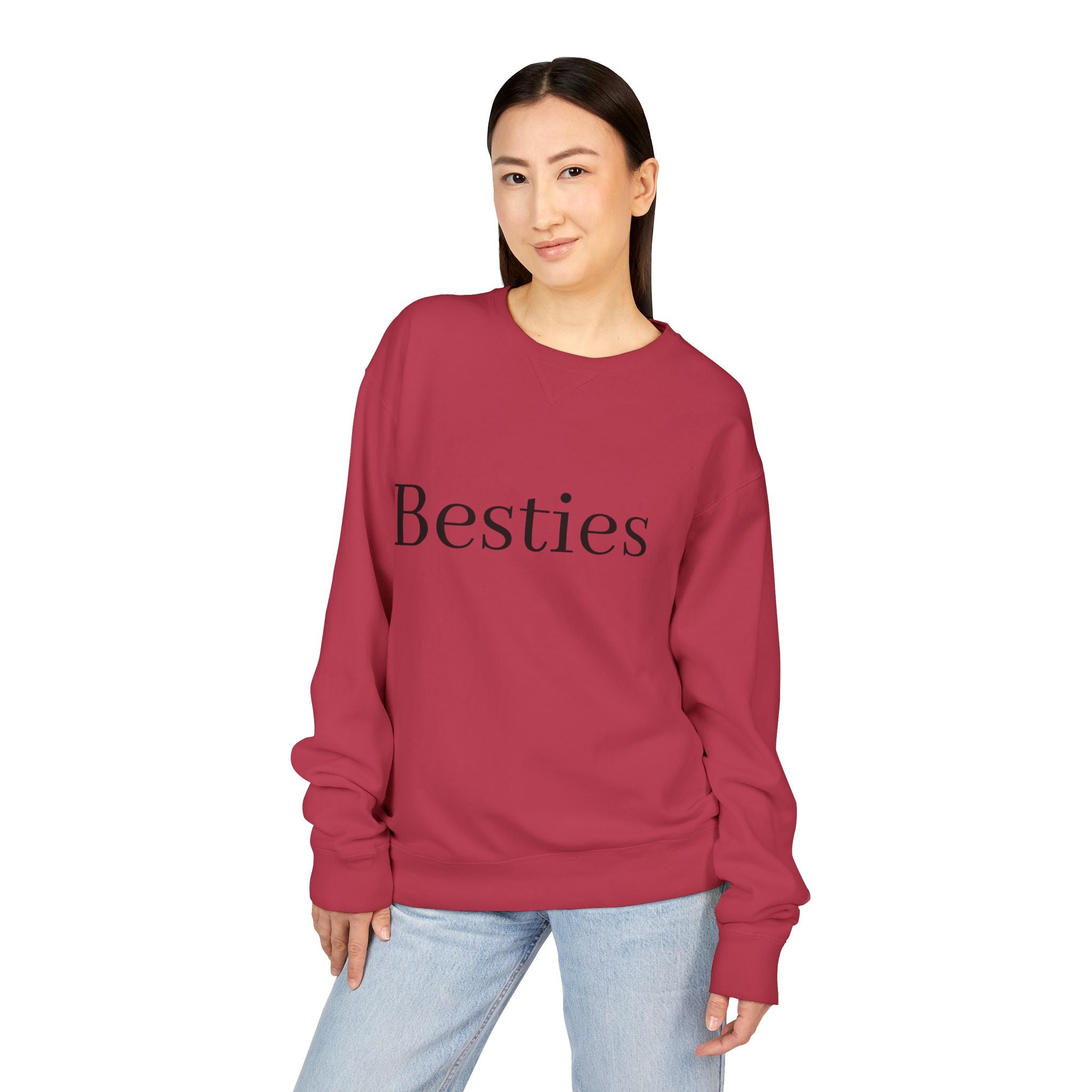 Besties Crewneck Sweatshirt — "Besties" Front & Proverbs 27:9 Back