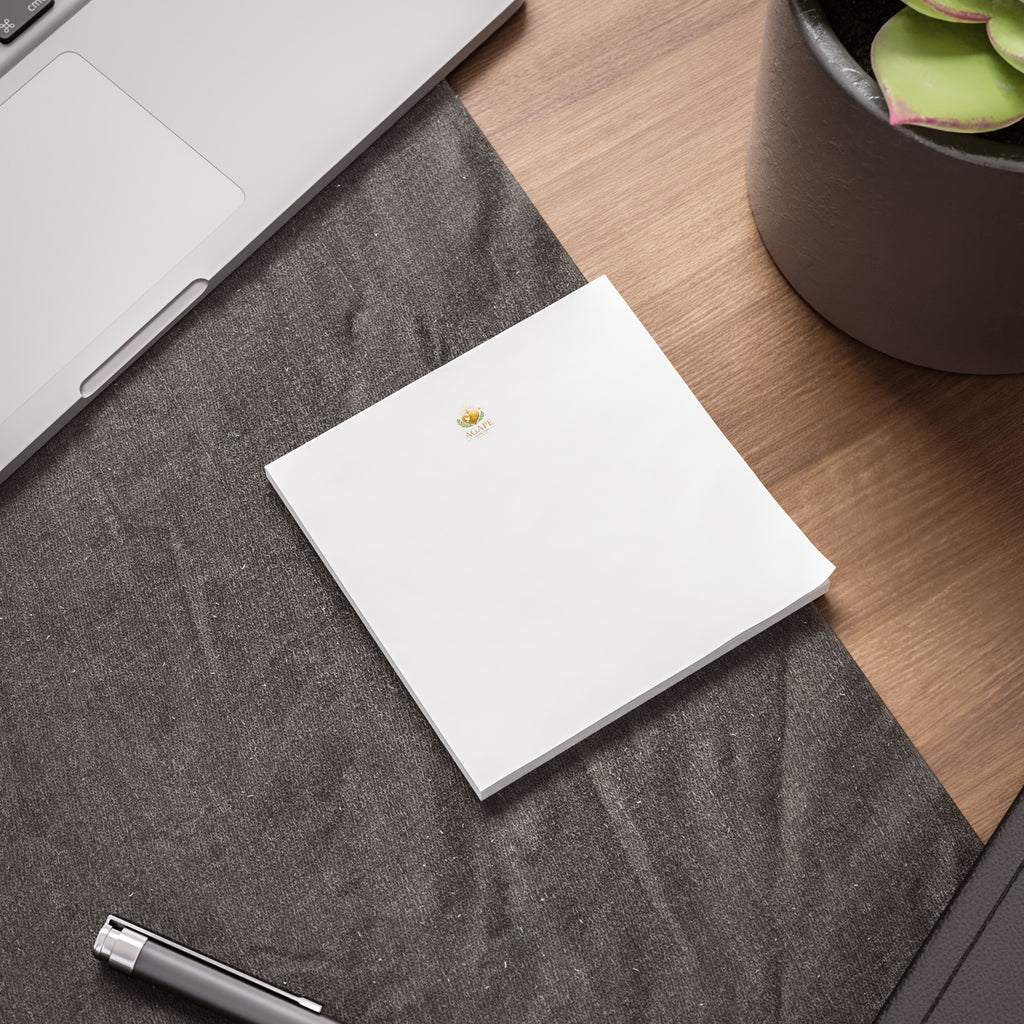 Minimal Agape Post-it Note Pad — Small Logo Sticky Notes for Office & Home
