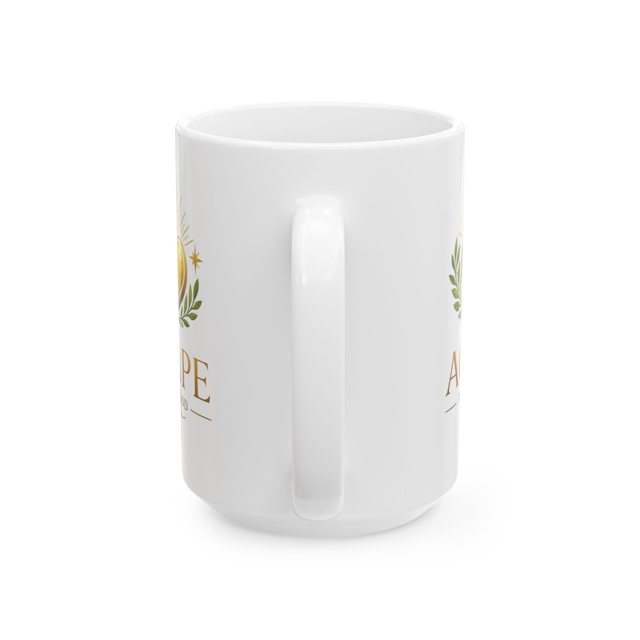 Agape Faith Ceramic Mug — "Agape Thank God" Inspirational Christian Coffee Cup (11oz/15oz) Customizable