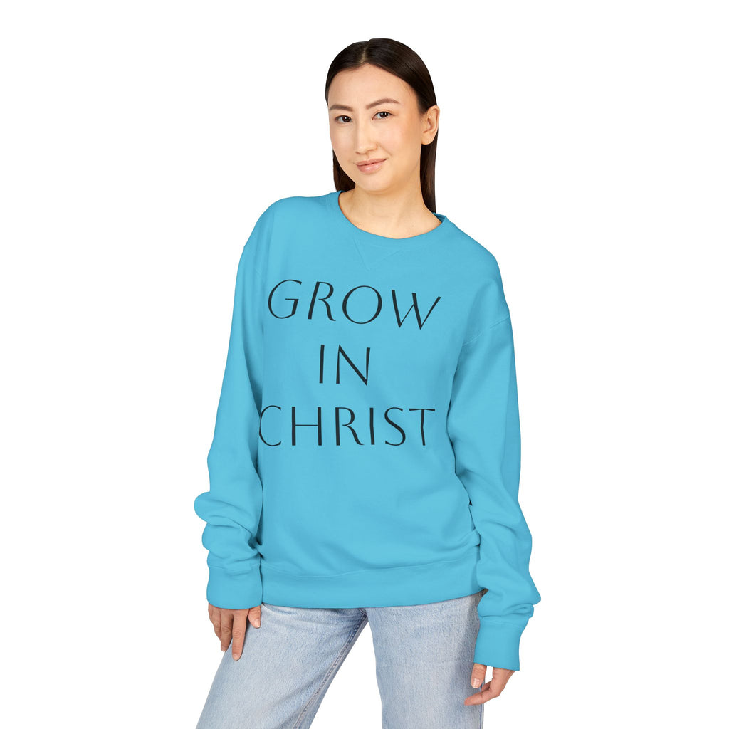 Grow in Christ Crewneck Sweatshirt — Ephesians 4:15 Inspirational Christian Pullover