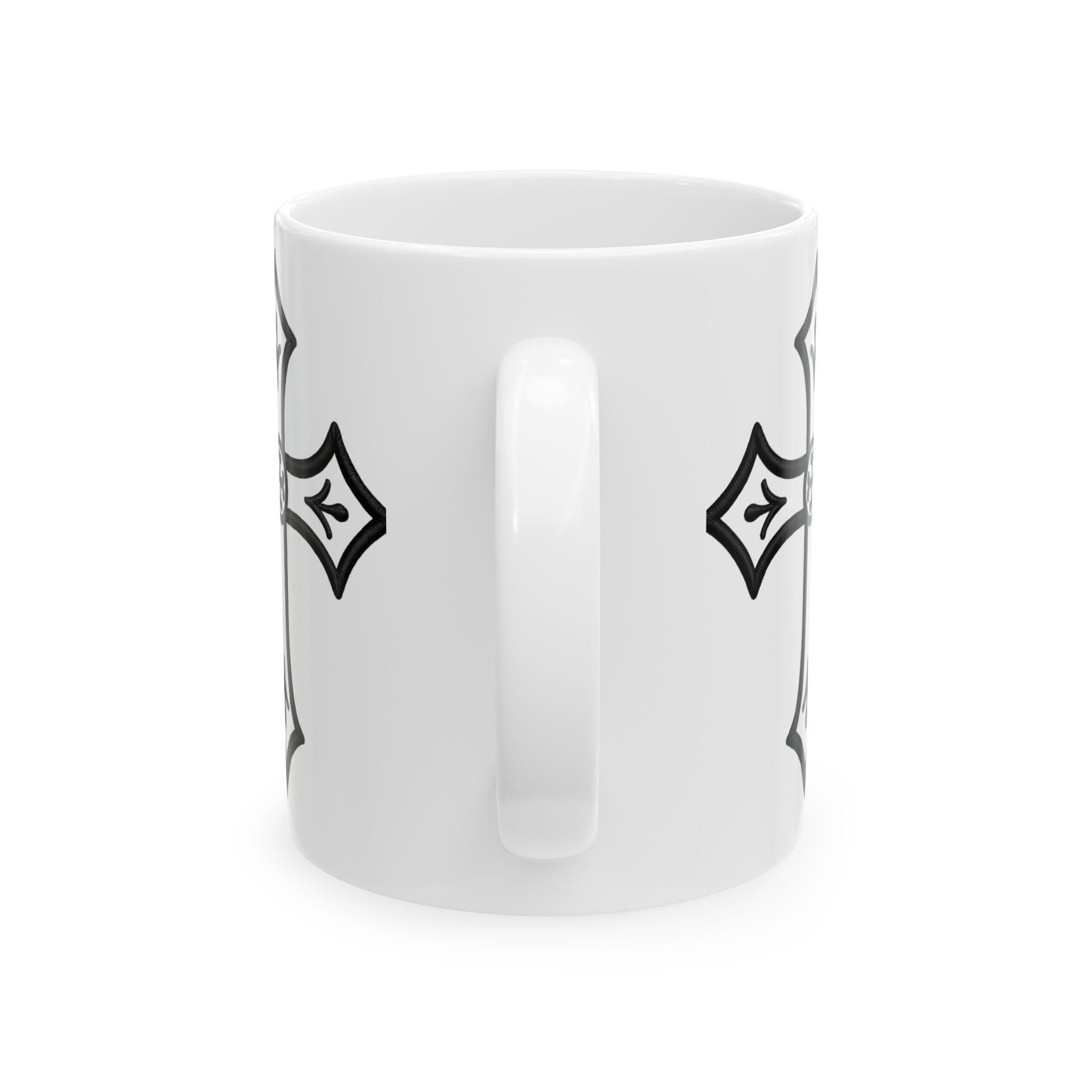 Cross Icon Ceramic Mug —  Christian Coffee Cup (11oz & 15oz)