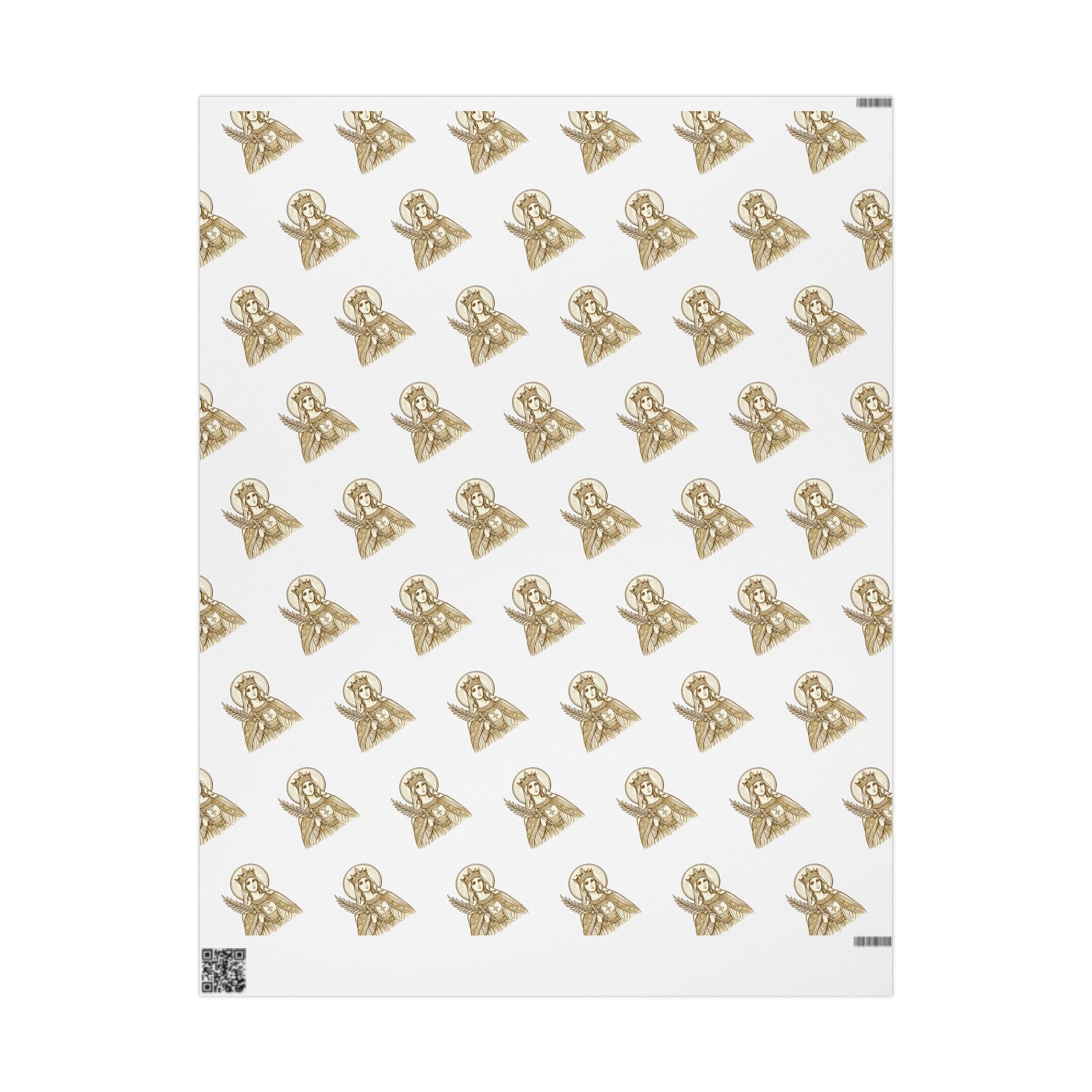 st. catherine Pattern Gift Wrap — Gold Wrapping Paper Roll for Christmas