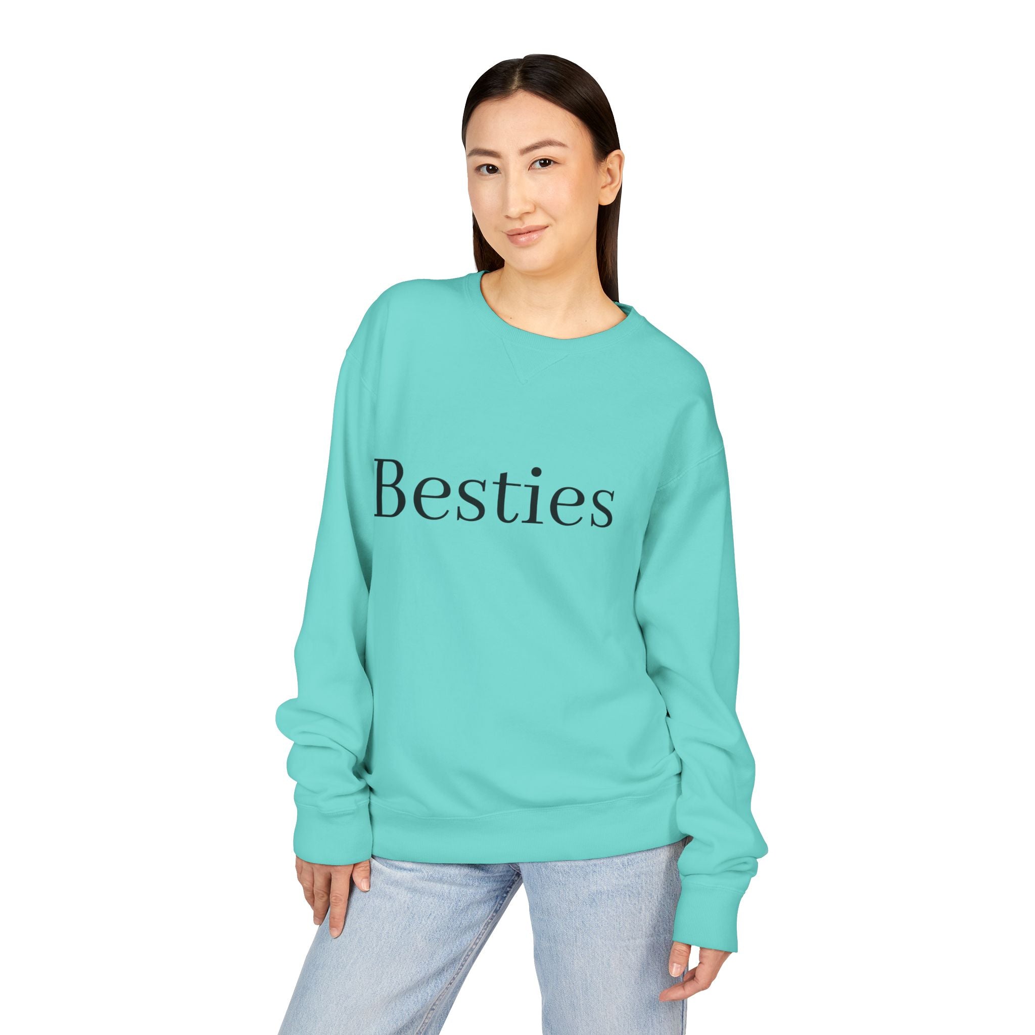 Besties Crewneck Sweatshirt — "Besties" Front & Proverbs 27:9 Back