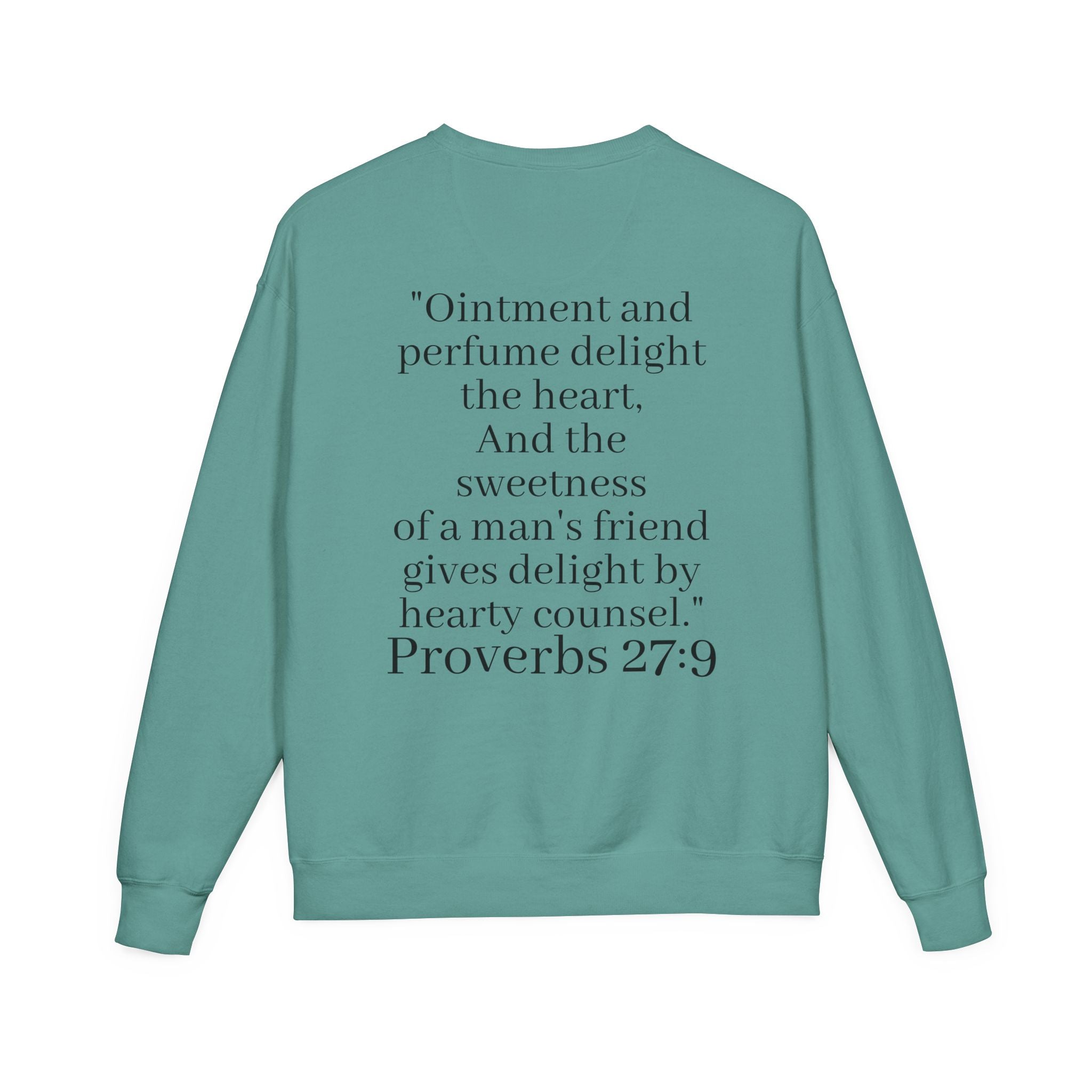 Besties Crewneck Sweatshirt — "Besties" Front & Proverbs 27:9 Back