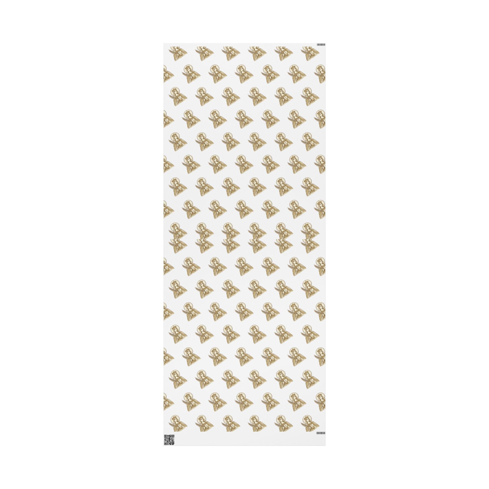 st. catherine Pattern Gift Wrap — Gold Wrapping Paper Roll for Christmas