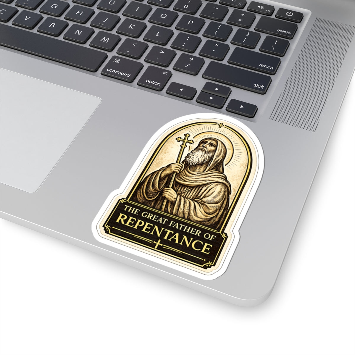 St Moses Prayer Sticker — "Go, sit in your cell, and your cell will teach you everything" Kiss-Cut Sticker