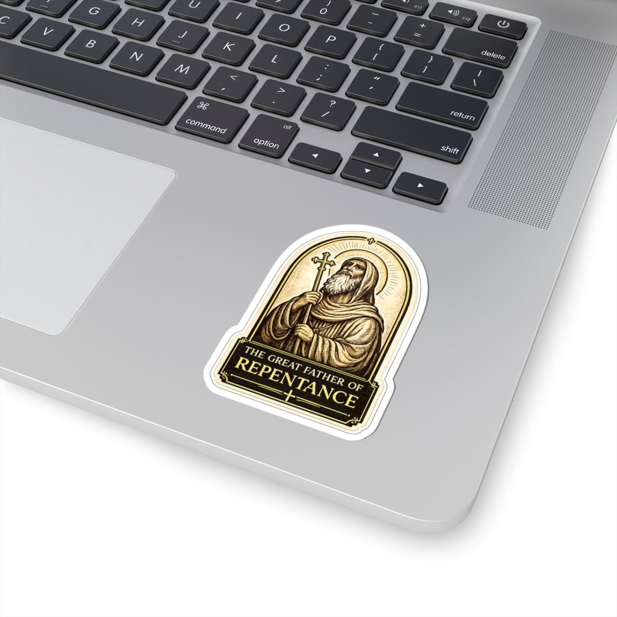 St Moses Prayer Sticker — "Go, sit in your cell, and your cell will teach you everything" Kiss-Cut Sticker