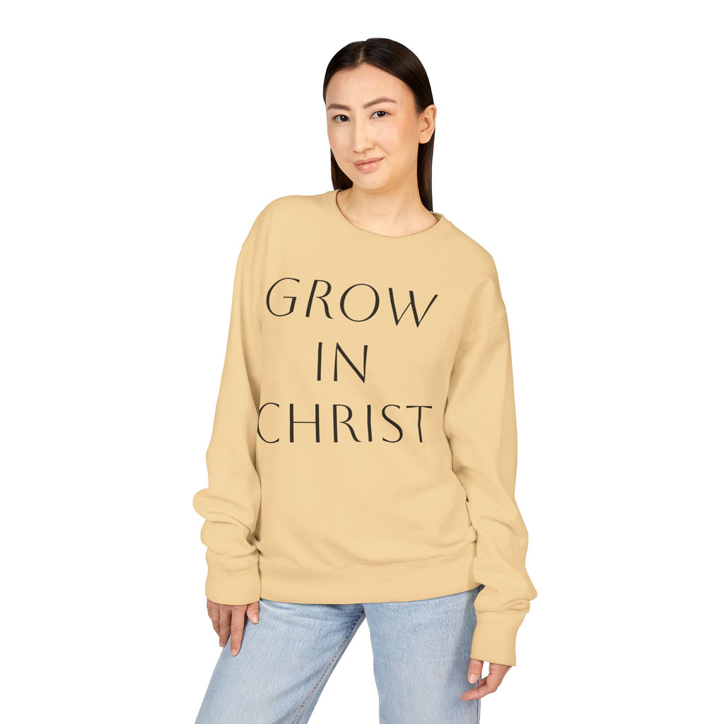 Grow in Christ Crewneck Sweatshirt — Ephesians 4:15 Inspirational Christian Pullover