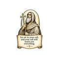Saint Moses Sticker — "Go, sit in your cell, and your cell will teach you everything" Kiss-Cut Sticker