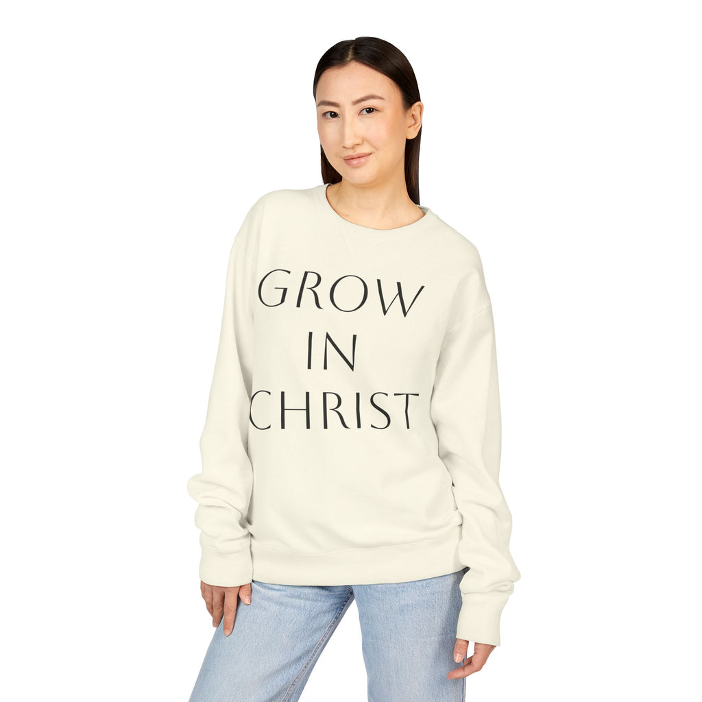 Grow in Christ Crewneck Sweatshirt — Ephesians 4:15 Inspirational Christian Pullover