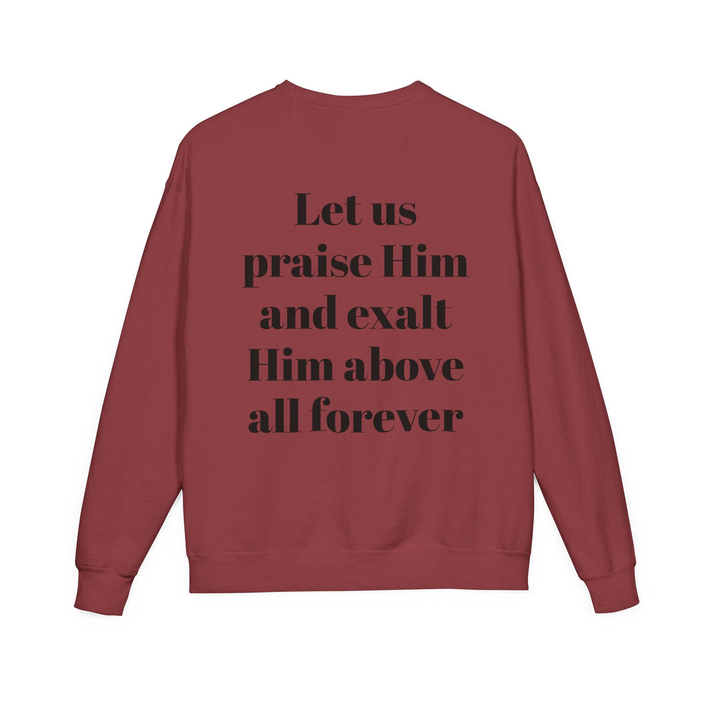 Praise Crewneck Sweatshirt — "Tasbeha Core" with Back Scripture Quote