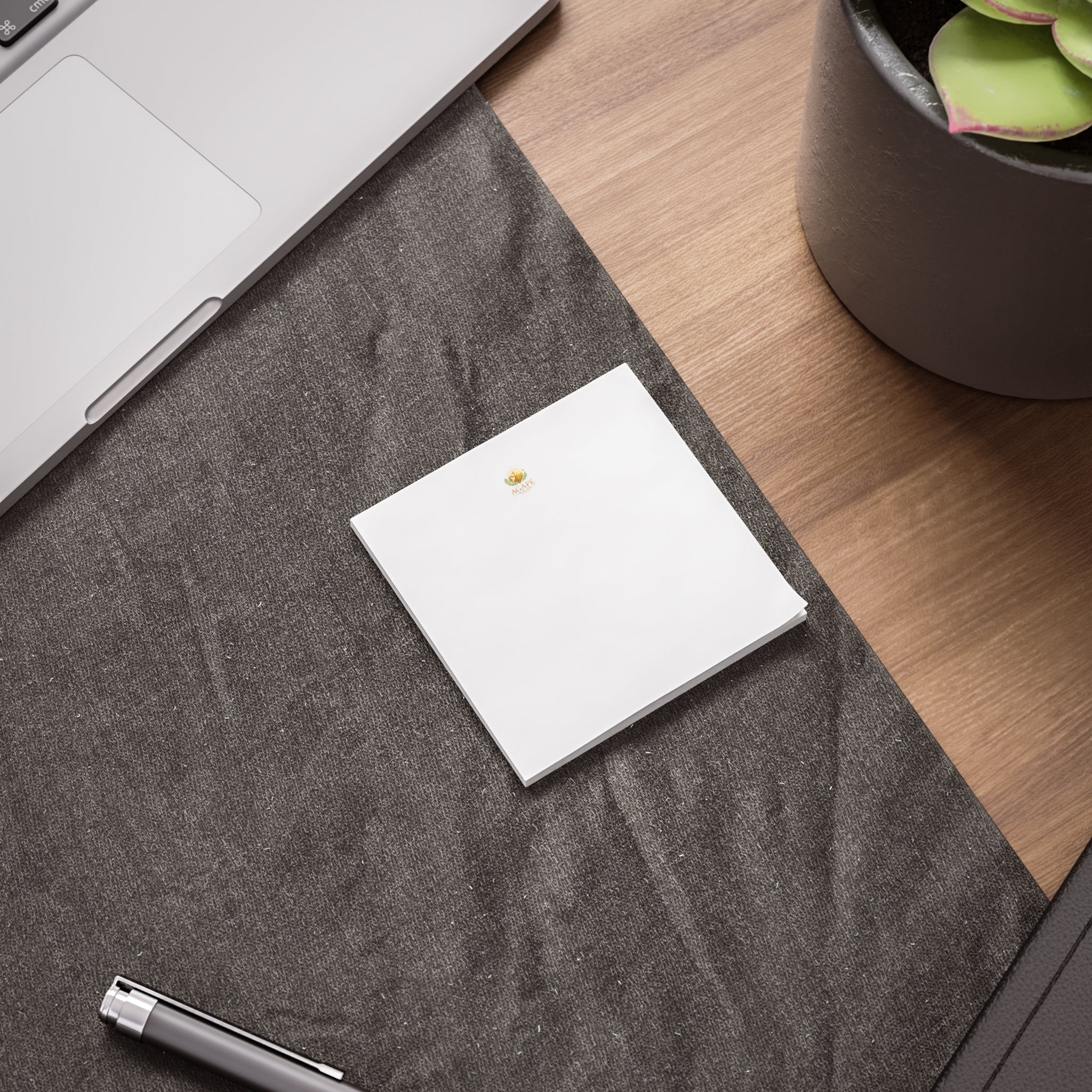 Minimal Agape Post-it Note Pad — Small Logo Sticky Notes for Office & Home