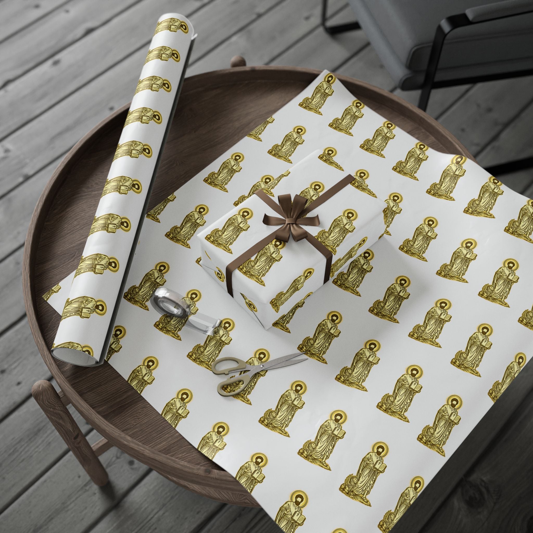 Gold Saint mark Wrapping Paper Roll —  Gift Wrap