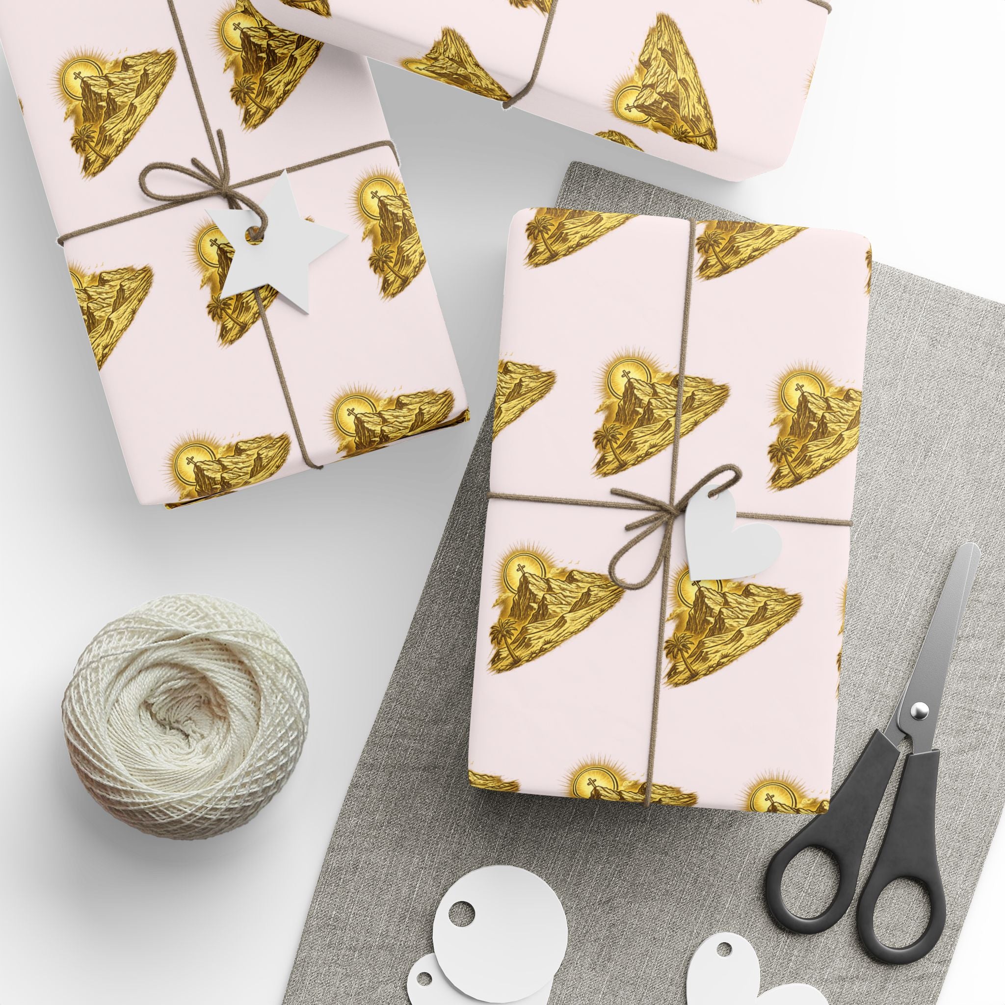 Gold Heart Pattern Wrapping Paper – Desert Fathers Wrapping paper