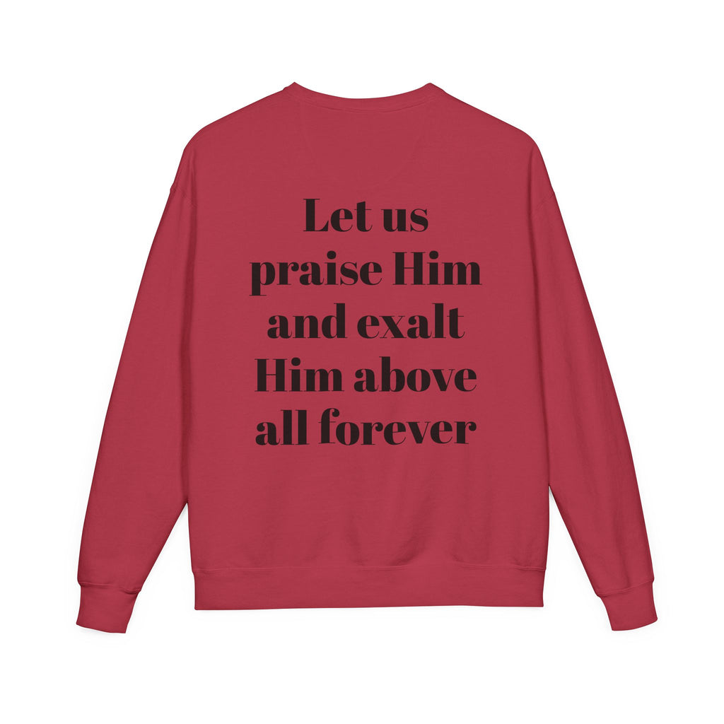 Praise Crewneck Sweatshirt — "Tasbeha Core" with Back Scripture Quote