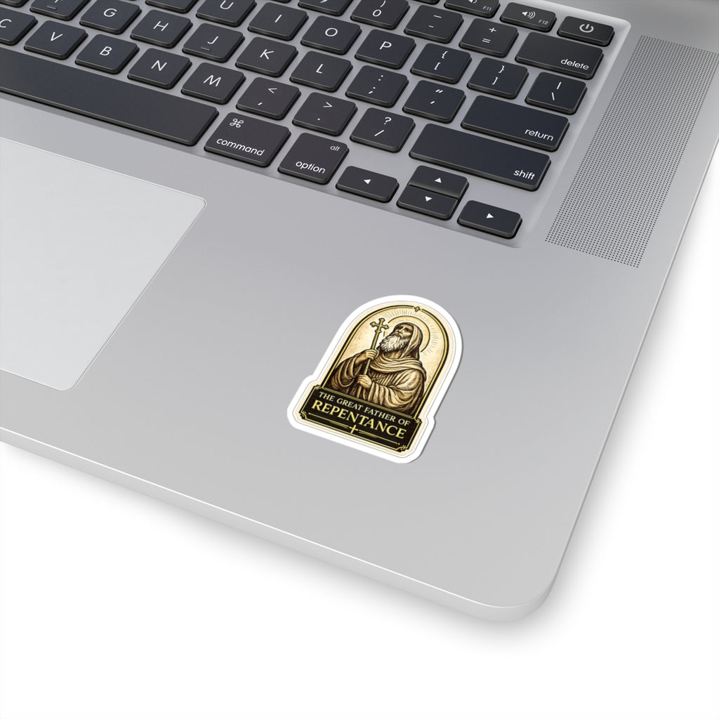 St Moses Prayer Sticker — "Go, sit in your cell, and your cell will teach you everything" Kiss-Cut Sticker