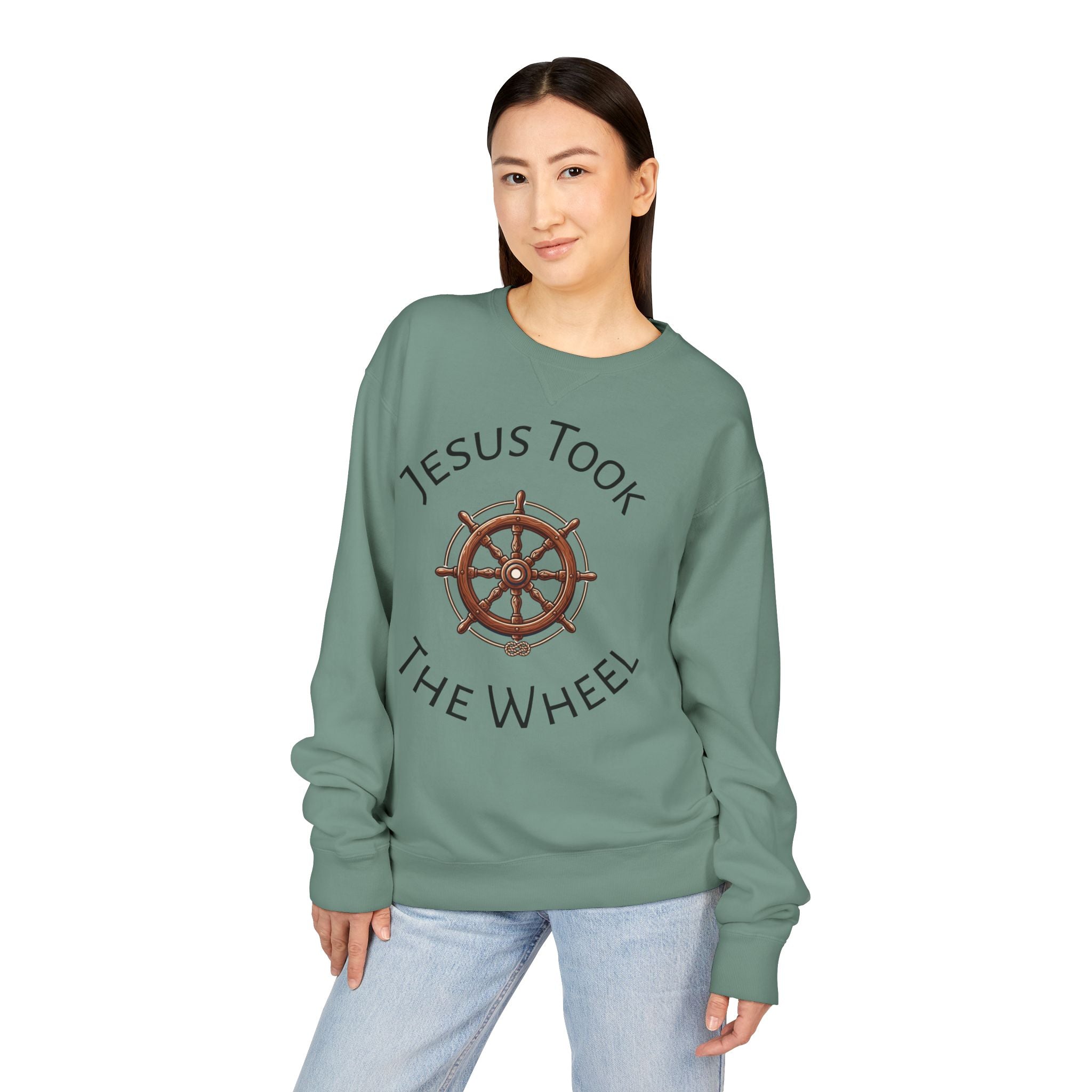 Jesus Took The Wheel Crewneck Sweatshirt