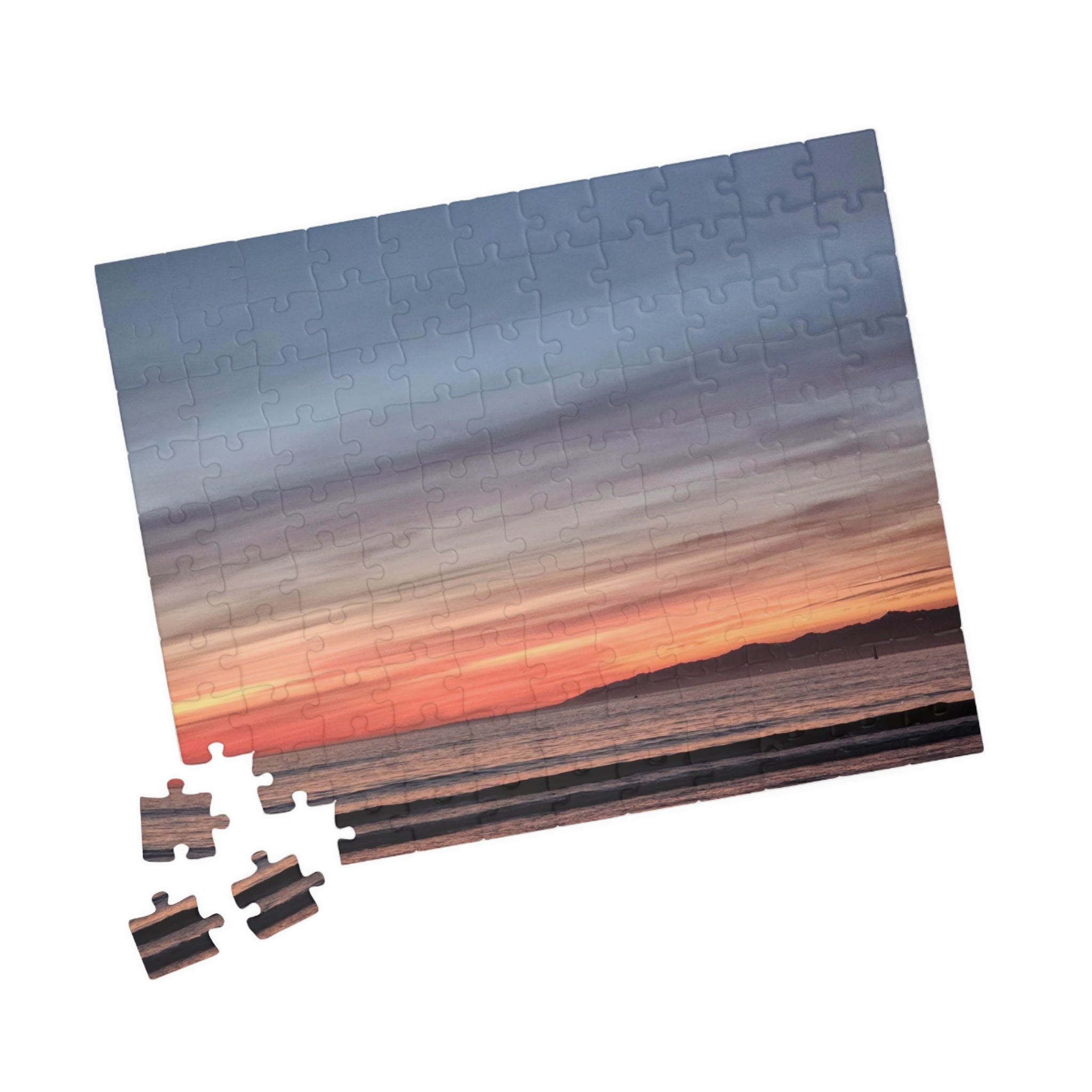 custom Jigsaw Puzzle — Ocean Horizon Sunset Photo Puzzle (110/252/520/1014 pcs)