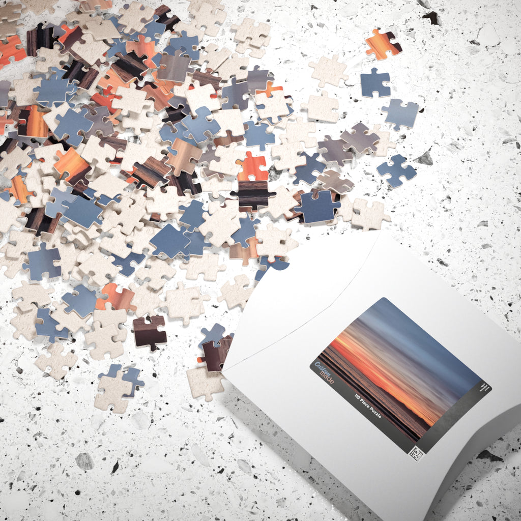 custom Jigsaw Puzzle — Ocean Horizon Sunset Photo Puzzle (110/252/520/1014 pcs)
