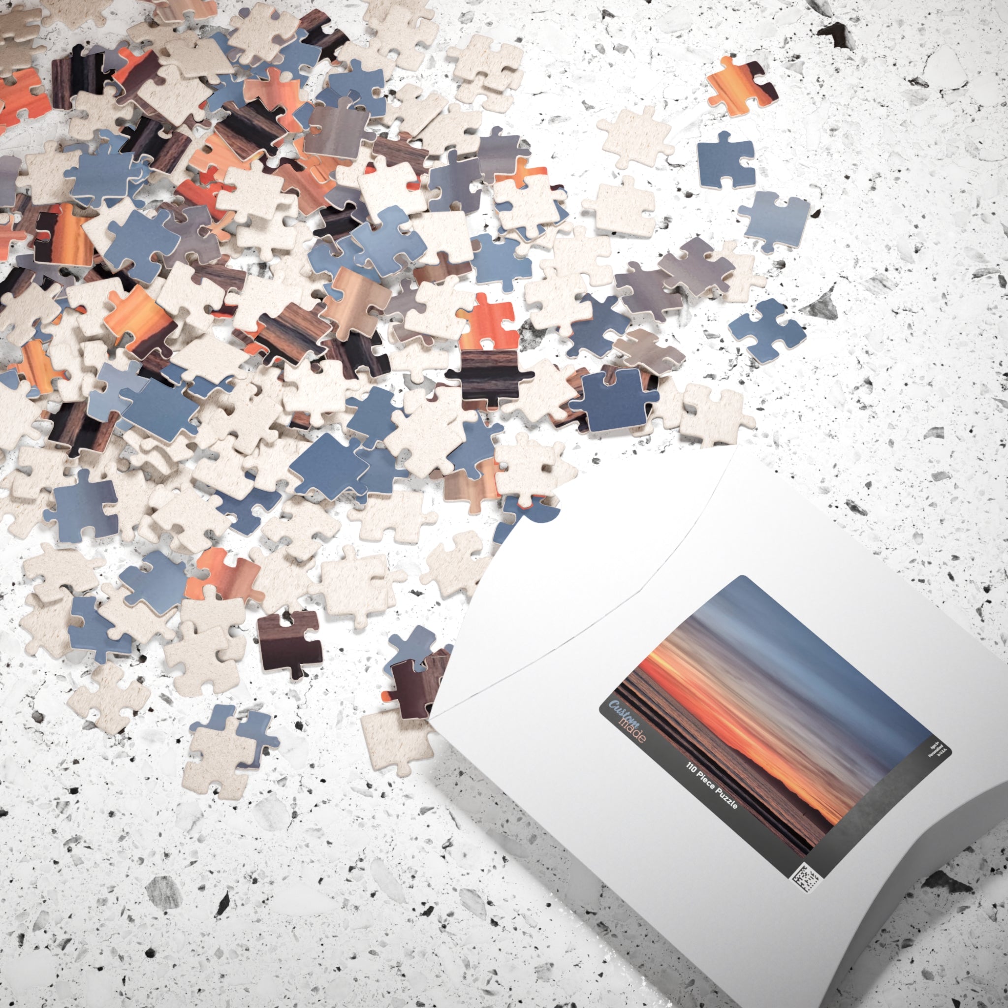custom Jigsaw Puzzle — Ocean Horizon Sunset Photo Puzzle (110/252/520/1014 pcs)