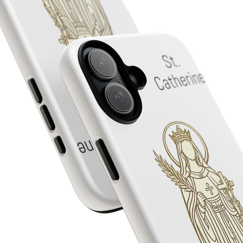 St. Catherine Phone Case — Gold Line Art Religious iPhone Cover