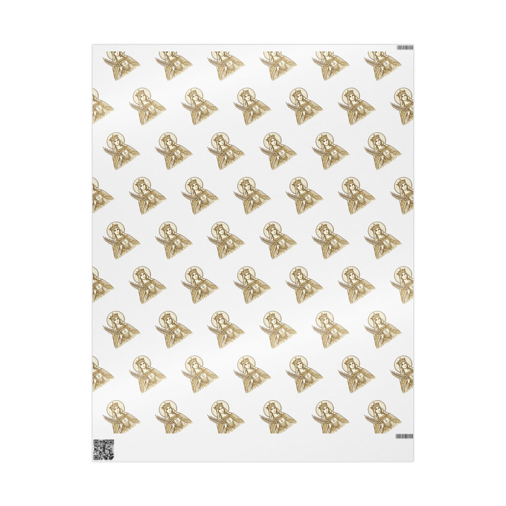 st. catherine Pattern Gift Wrap — Gold Wrapping Paper Roll for Christmas