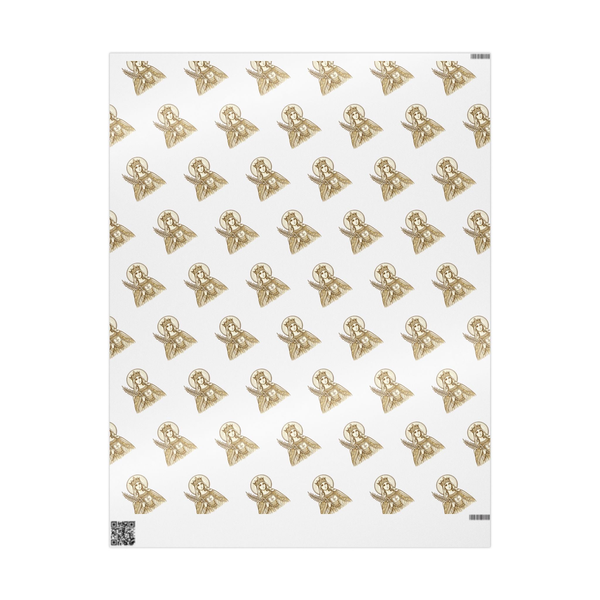 st. catherine Pattern Gift Wrap — Gold Wrapping Paper Roll for Christmas