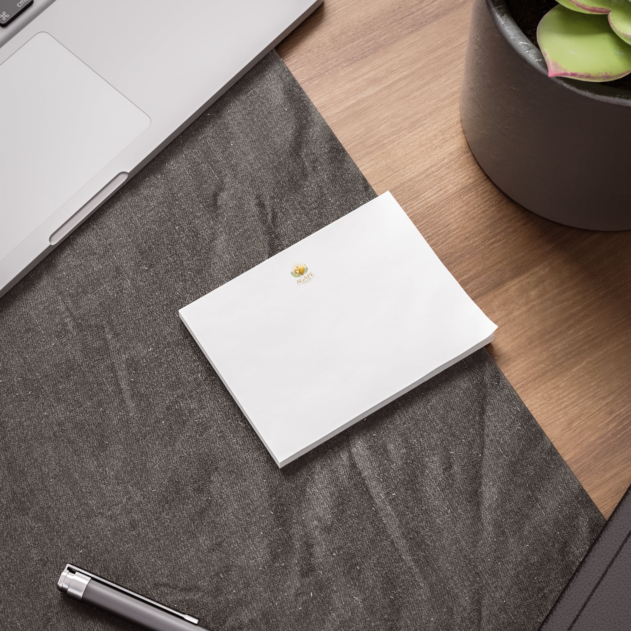 Minimal Agape Post-it Note Pad — Small Logo Sticky Notes for Office & Home