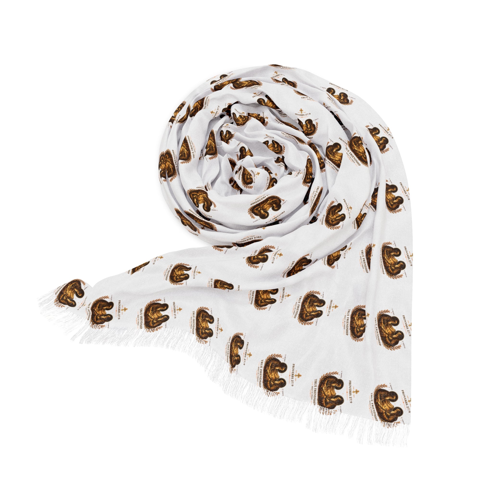 Light Scarf – Cute Repeating besties  Pattern Lightweight Scarf
