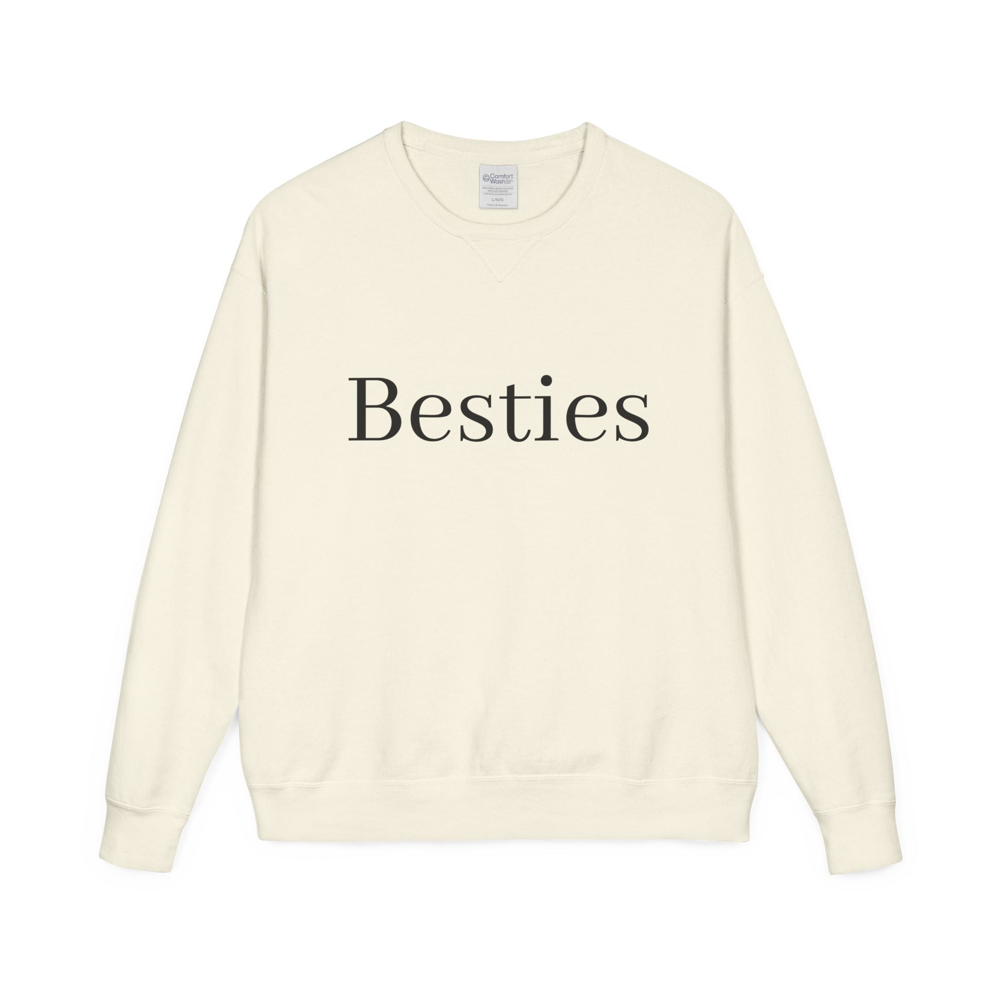 Besties Crewneck Sweatshirt — "Besties" Front & Proverbs 27:9 Back