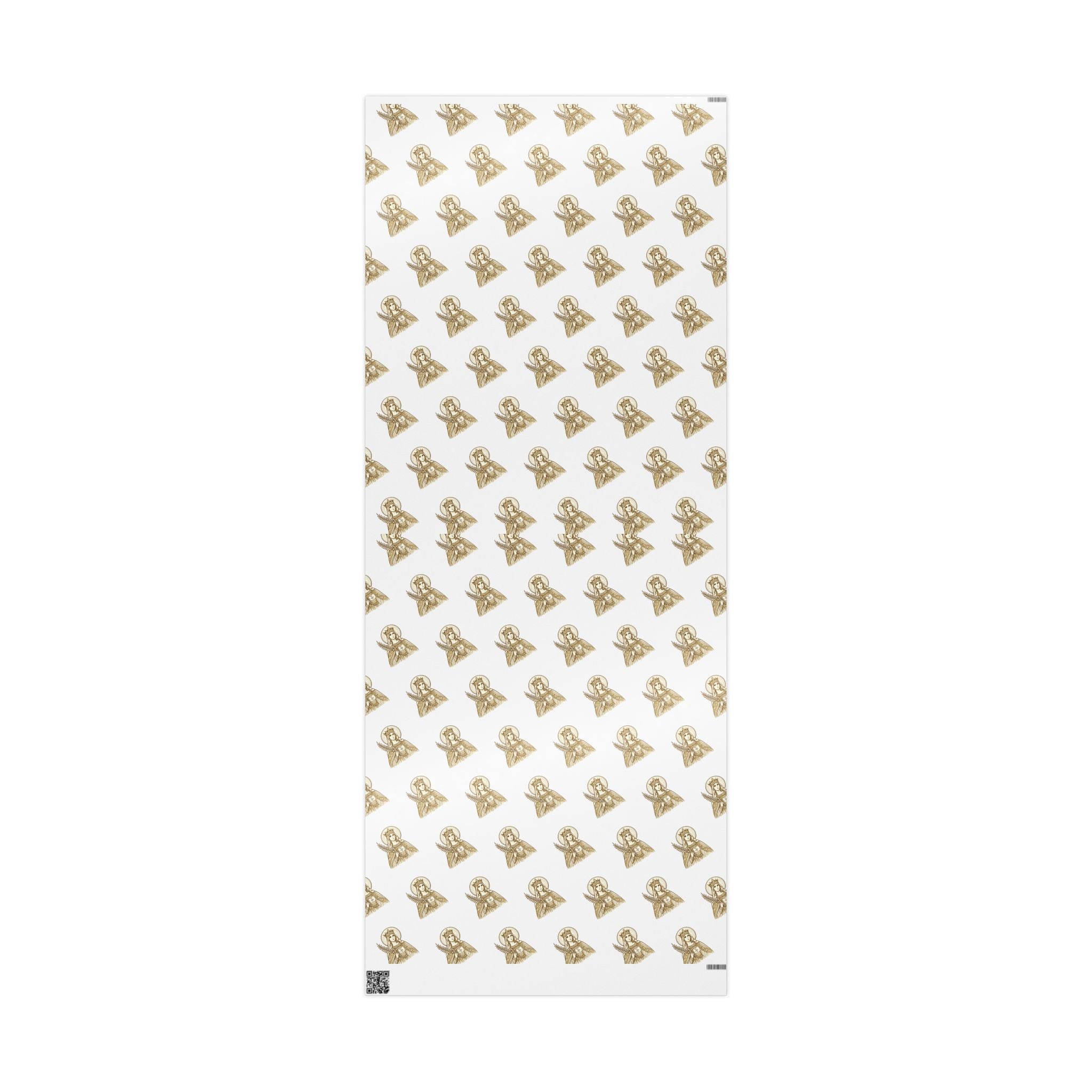 st. catherine Pattern Gift Wrap — Gold Wrapping Paper Roll for Christmas