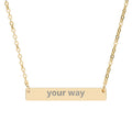 Engravable Horizontal Bar Necklace — Personalized 'your way' Silver Pendant