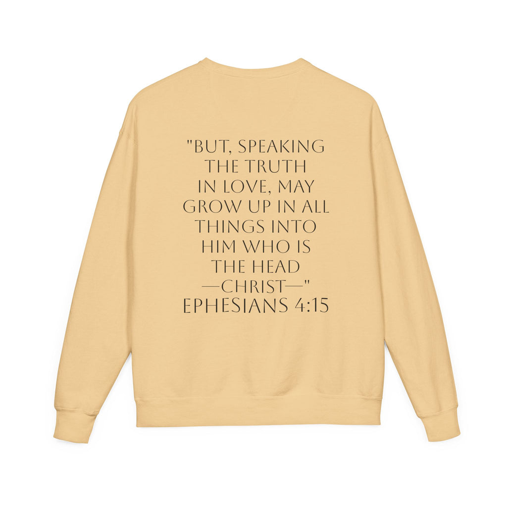 Grow in Christ Crewneck Sweatshirt — Ephesians 4:15 Inspirational Christian Pullover