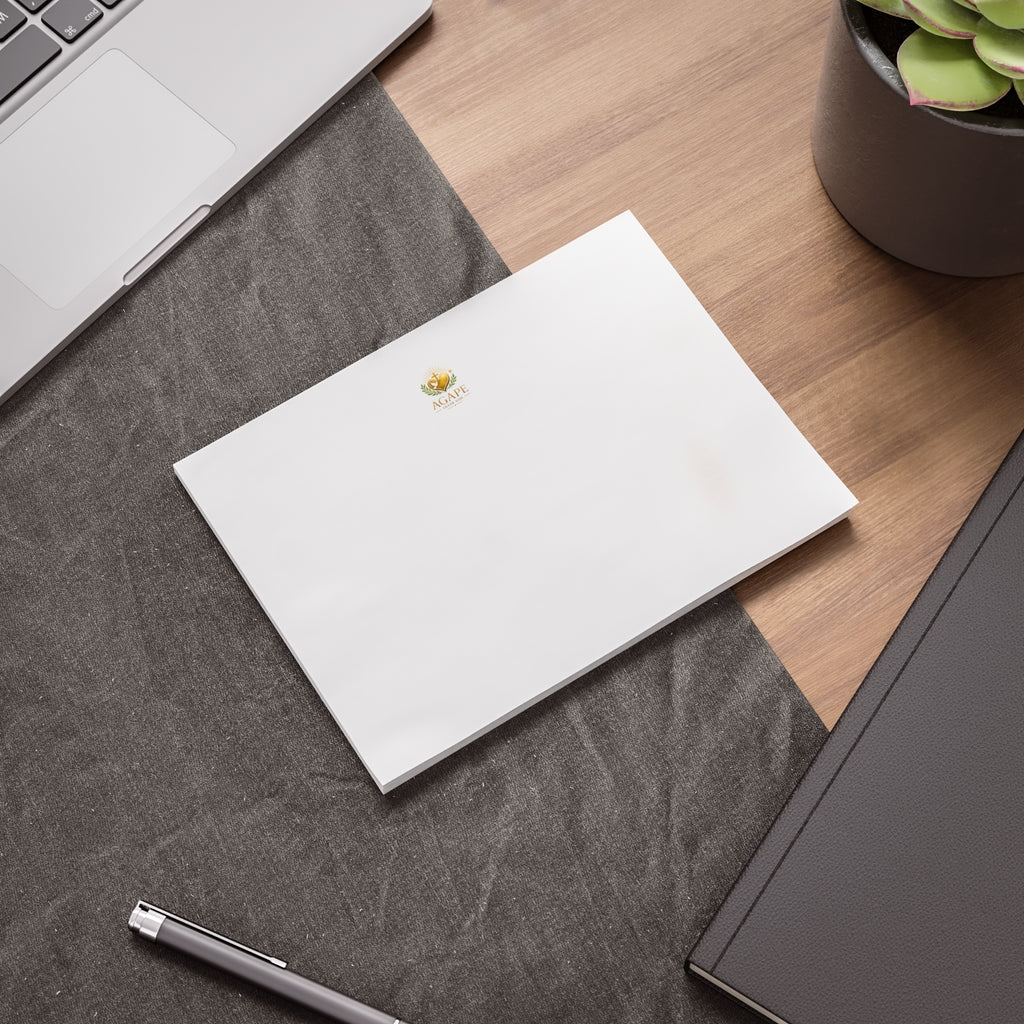 Minimal Agape Post-it Note Pad — Small Logo Sticky Notes for Office & Home