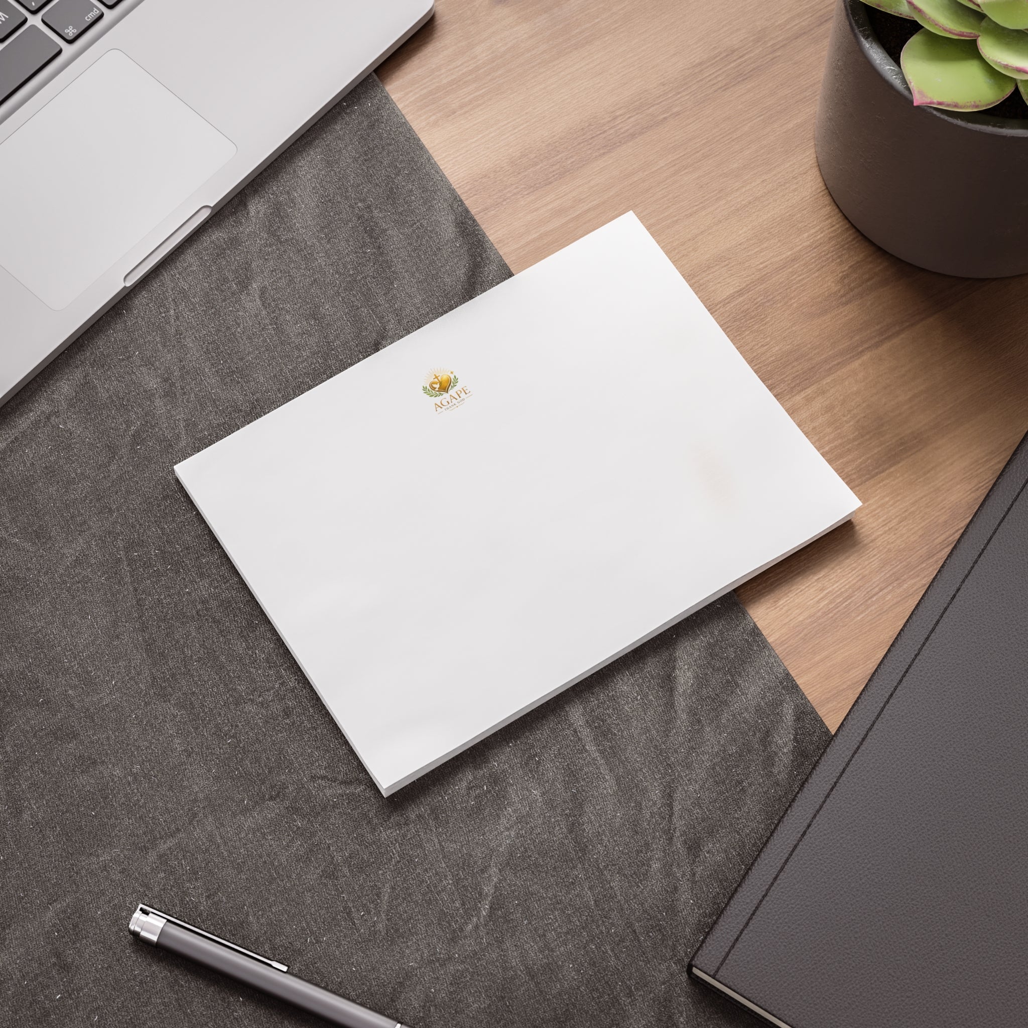 Minimal Agape Post-it Note Pad — Small Logo Sticky Notes for Office & Home