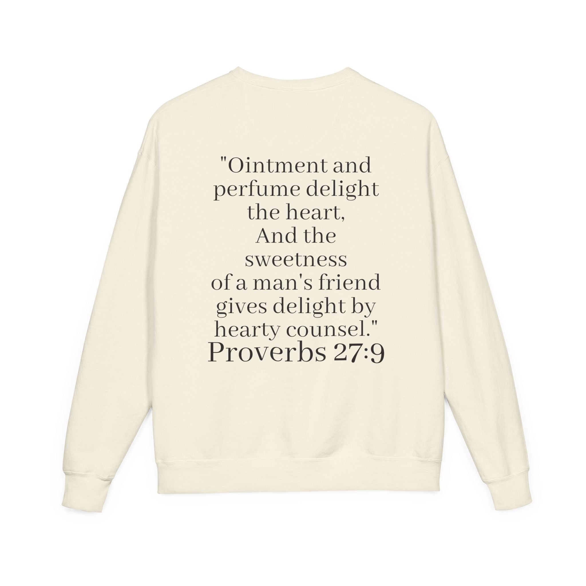 Besties Crewneck Sweatshirt — "Besties" Front & Proverbs 27:9 Back