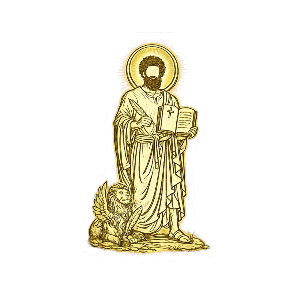 Saint Mark Sticker — Gold Byzantine Icon Kiss-Cut Vinyl