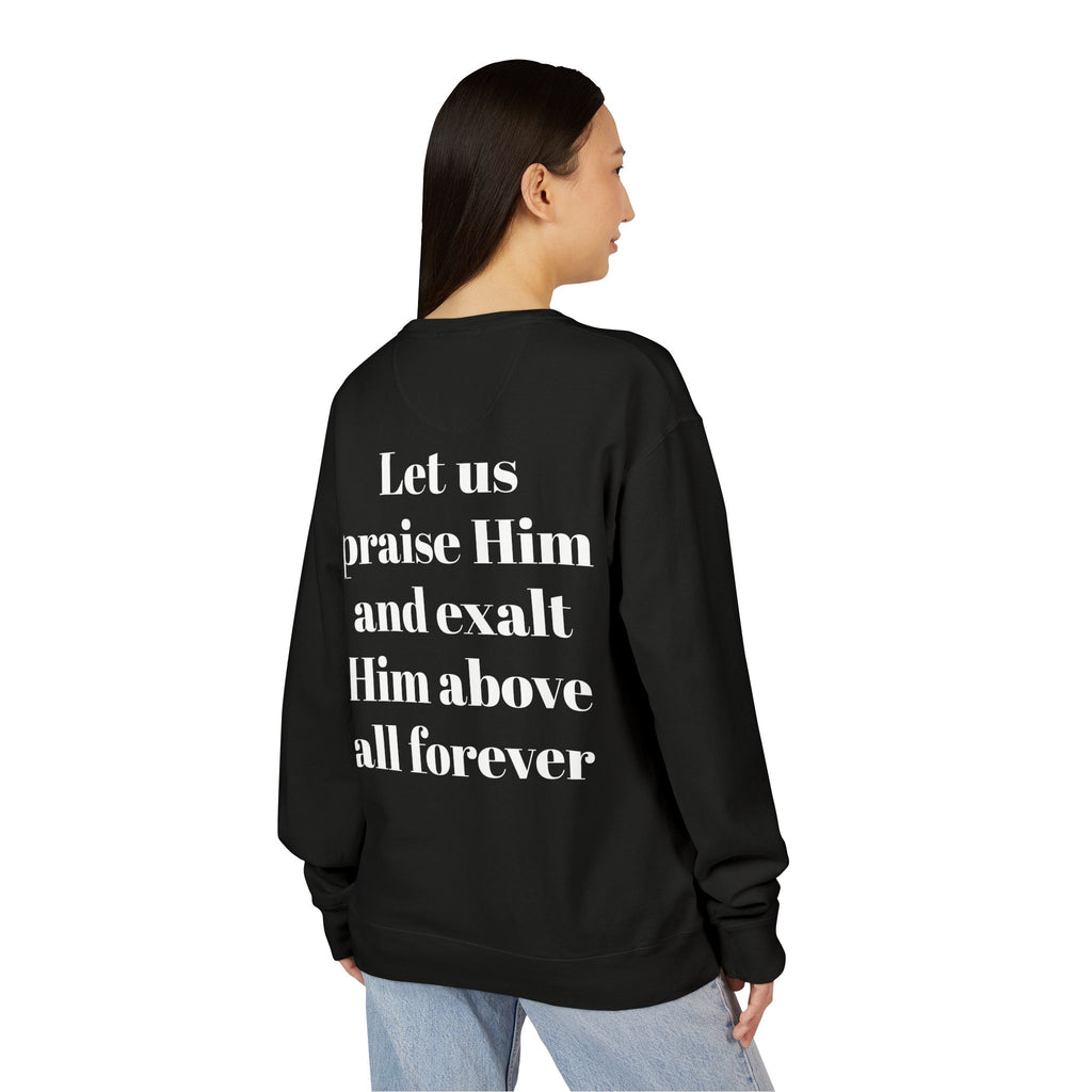 Praise Crewneck Sweatshirt — "Tasbeha Core" with Back Scripture Quote