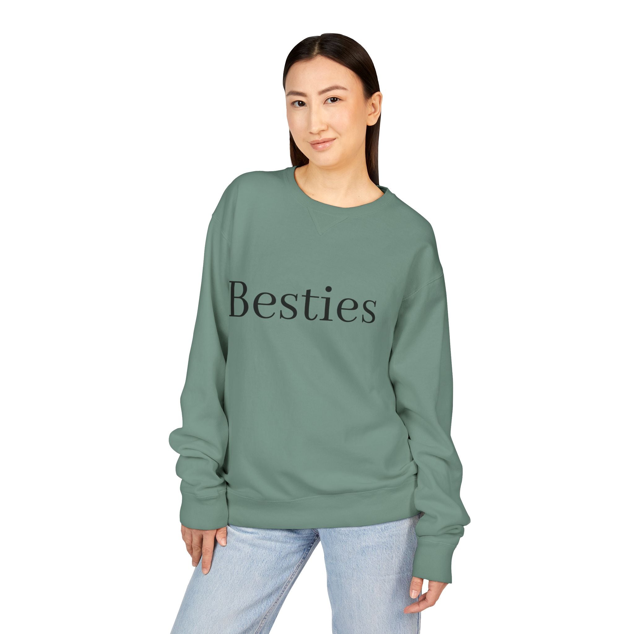 Besties Crewneck Sweatshirt — "Besties" Front & Proverbs 27:9 Back