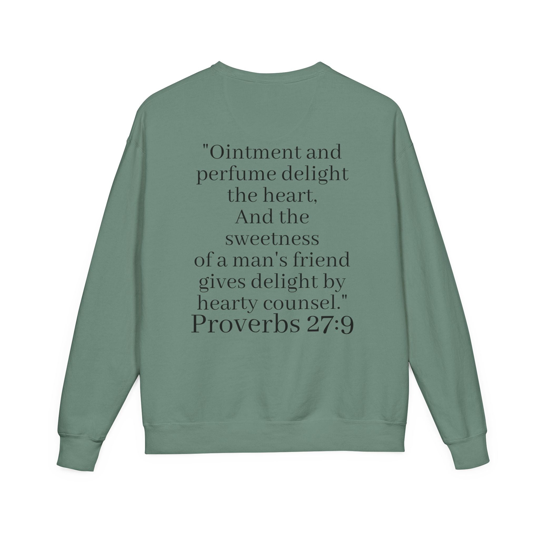 Besties Crewneck Sweatshirt — "Besties" Front & Proverbs 27:9 Back